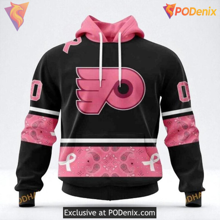 NHL Philadelphia Flyers Hoodie We Wear Pink Breast Cancer NHL 3D Style
