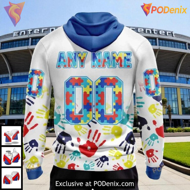 NHL St Louis Blues Hoodie Autism Awareness Tribute Cool Graphic 3D Pullover - 1