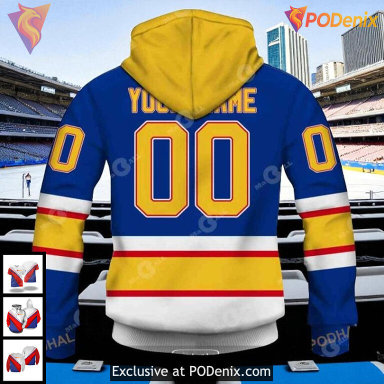 NHL St Louis Blues Hoodie Retro Heritage Style Custom 3D Vintage Pullover - 2