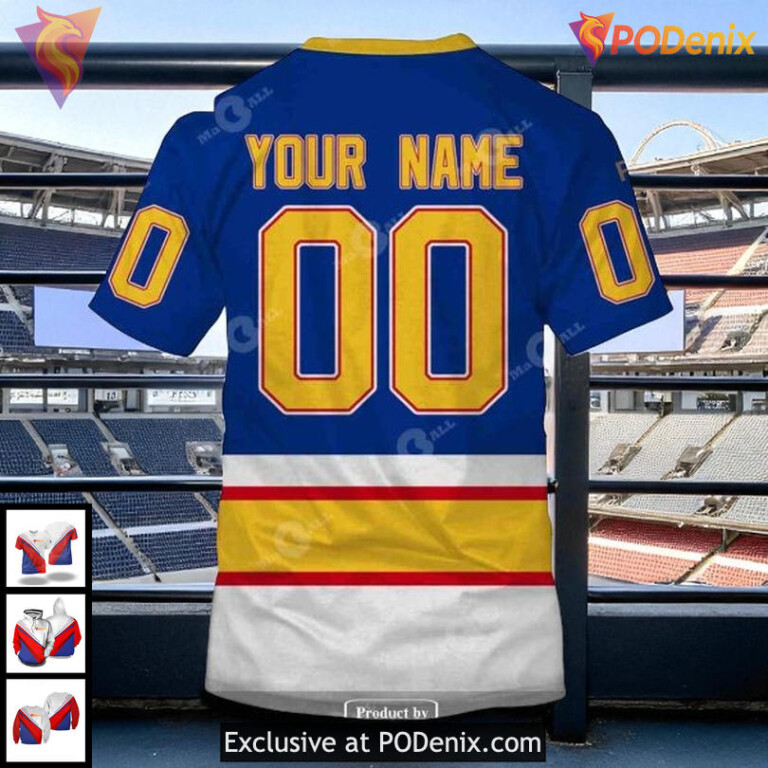 NHL St Louis Blues Hoodie Retro Heritage Style Custom 3D Vintage Pullover - 3