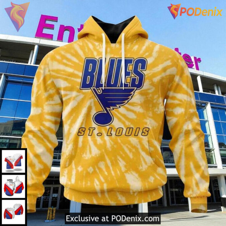 NHL St Louis Blues Hoodie Retro Tie Dye Design Custom Vintage Apparel