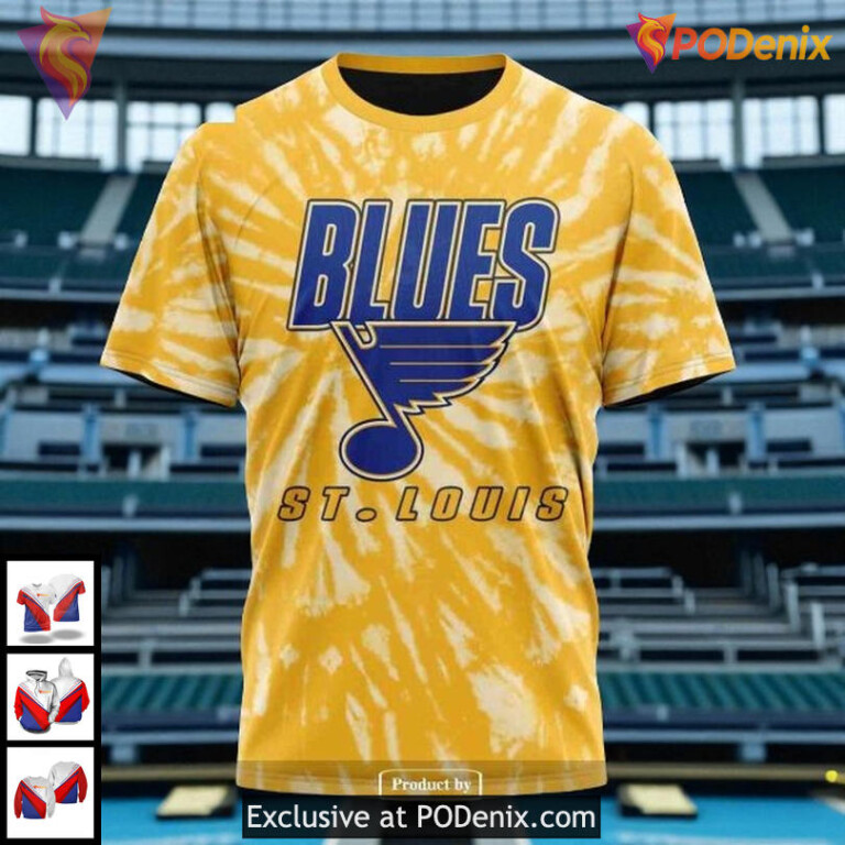 NHL St Louis Blues Hoodie Retro Tie Dye Design Custom Vintage Apparel - 2