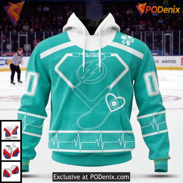 NHL Tampa Bay Lightning Hoodie Honoring Healthcare Heroes Custom 3D Design