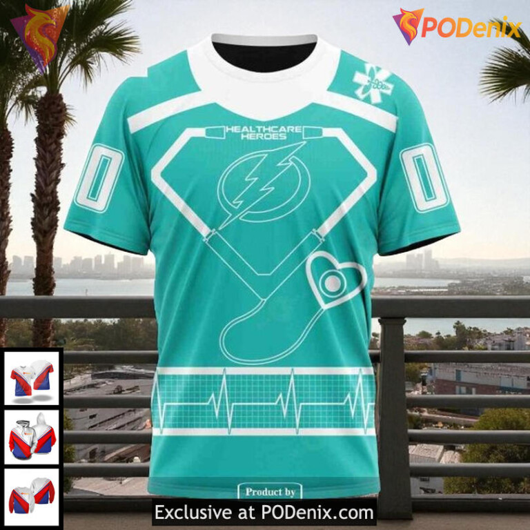 NHL Tampa Bay Lightning Hoodie Honoring Healthcare Heroes Custom 3D Design - 2