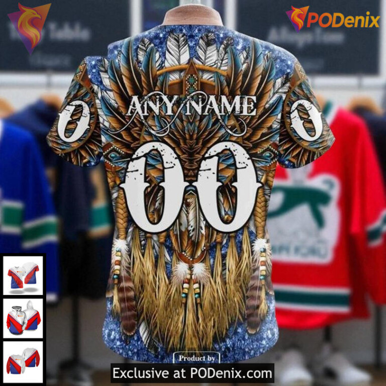 NHL Vancouver Canucks Hoodie, Native Feather Inspired 3D All Over Print - 3