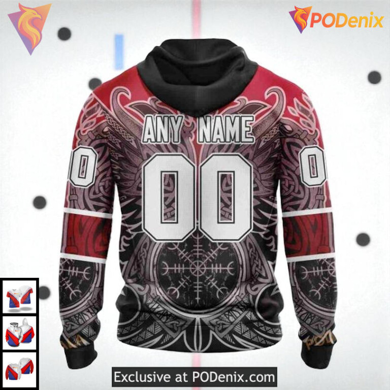 Norse Viking Symbols Artwork Custom Personalized Florida Panthers Hoodie 3D - 2