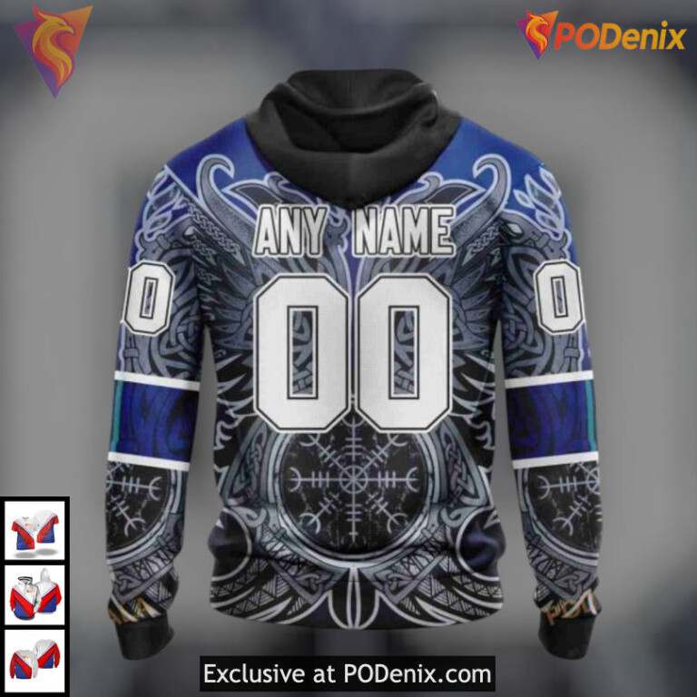 Norse Viking Symbols Artwork NHL Buffalo Sabres Full Print Hoodie Custom 3D - 5