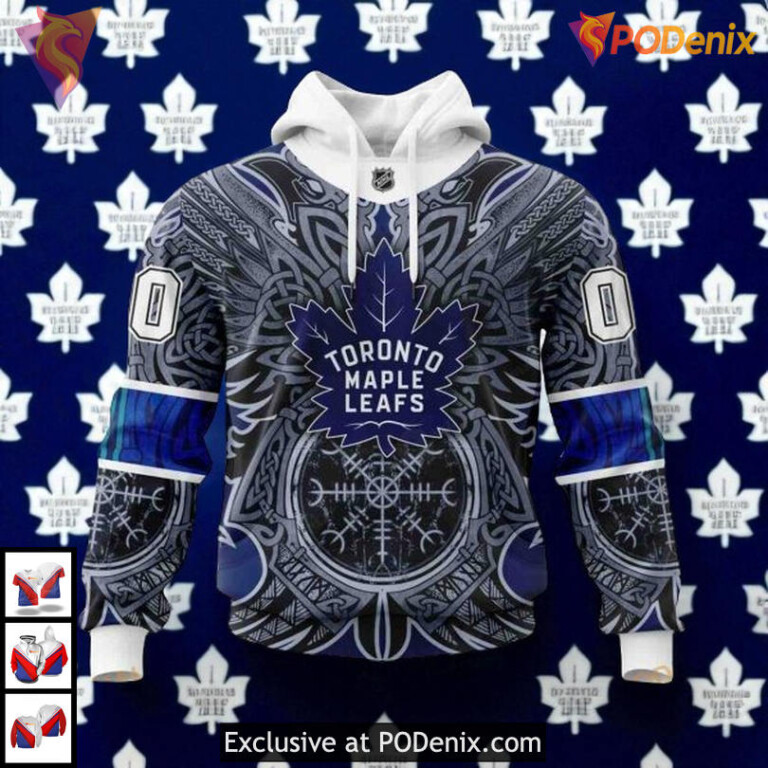 Norse Viking Symbols Toronto Maple Leafs Sweatshirt Hoodie, Custom NHL 3D Gear