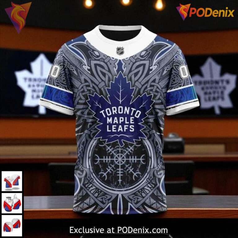 Norse Viking Symbols Toronto Maple Leafs Sweatshirt Hoodie, Custom NHL 3D Gear - 1