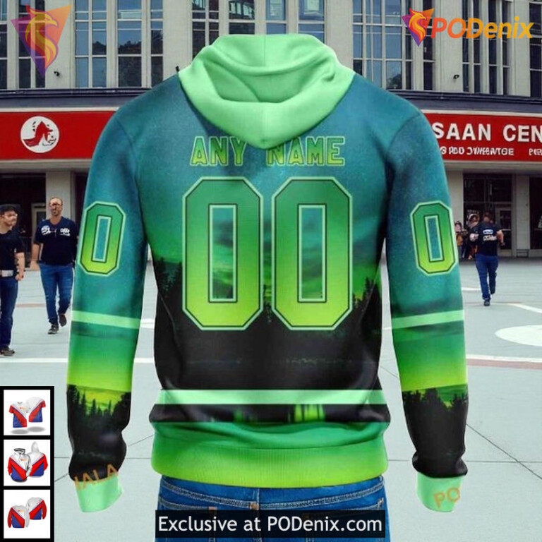 Northern Light Full Print Custom Design New York Rangers Hoodie 3D Edition - 1