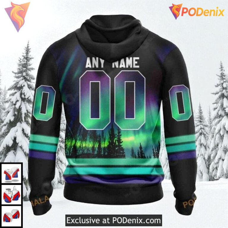 Northern Lights Aurora Effect Custom Florida Panthers Christmas Hoodie NHL 3D - 1