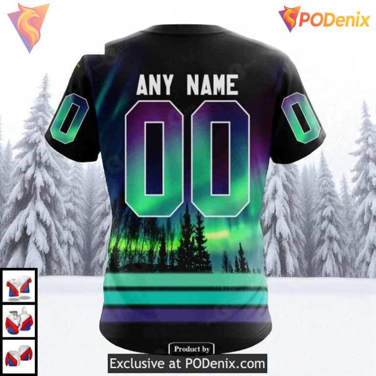 Northern Lights Aurora Effect Custom Florida Panthers Christmas Hoodie NHL 3D - 3