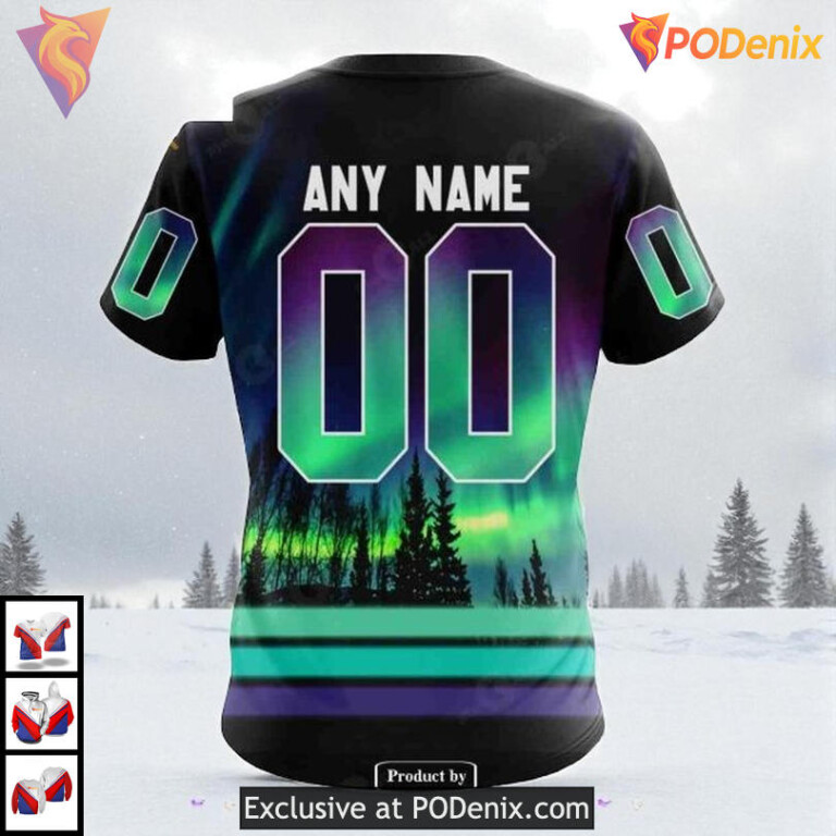 Northern Lights Aurora Effect Custom Los Angeles Kings Sweatshirt Hoodie NHL 3D - 3