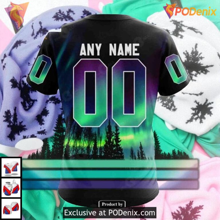 Northern Lights Aurora Effect NHL Edmonton Oilers Zip Up Hoodie 3D - 3