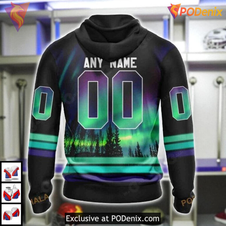 Northern Lights Aurora Effect NHL Minnesota Wild Sweatshirt Hoodie 3D - 1