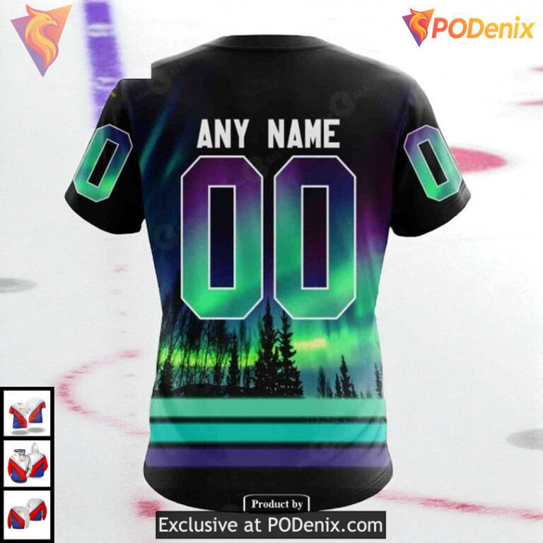 Northern Lights Aurora Effect NHL Minnesota Wild Sweatshirt Hoodie 3D - 3