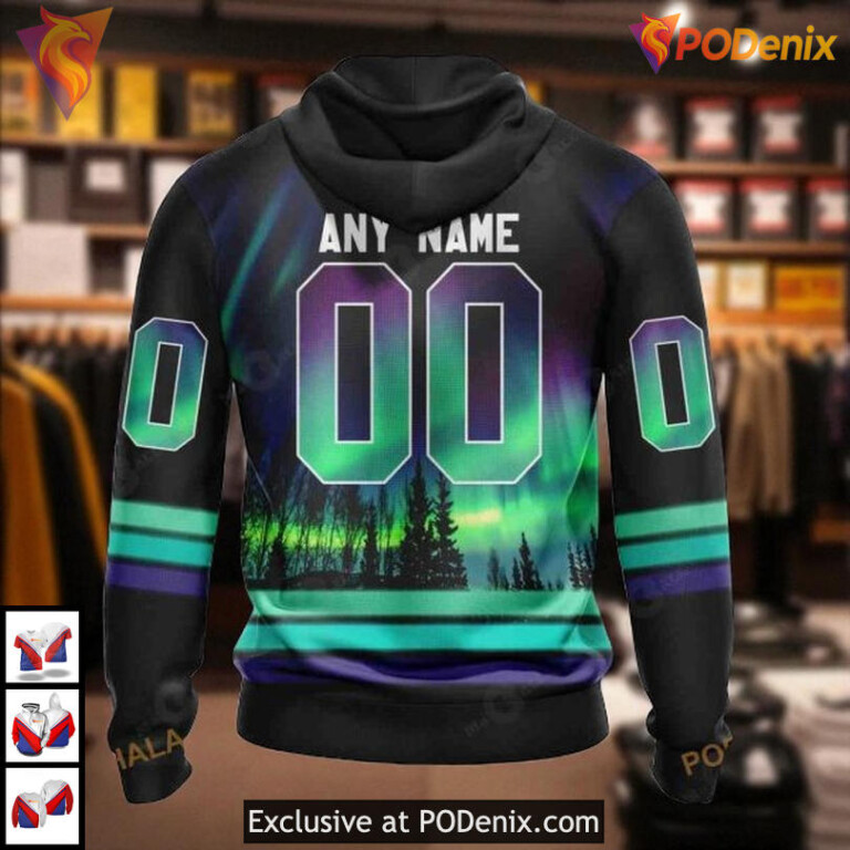 Northern Lights Custom NHL Boston Bruins Hoodie 3D Aurora Borealis Design - 1