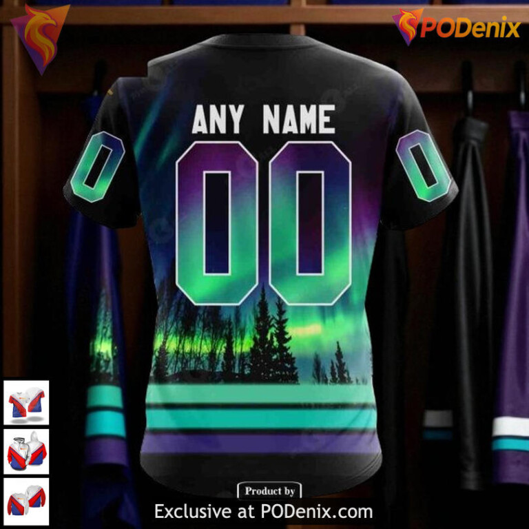 Northern Lights Custom NHL Boston Bruins Hoodie 3D Aurora Borealis Design - 3