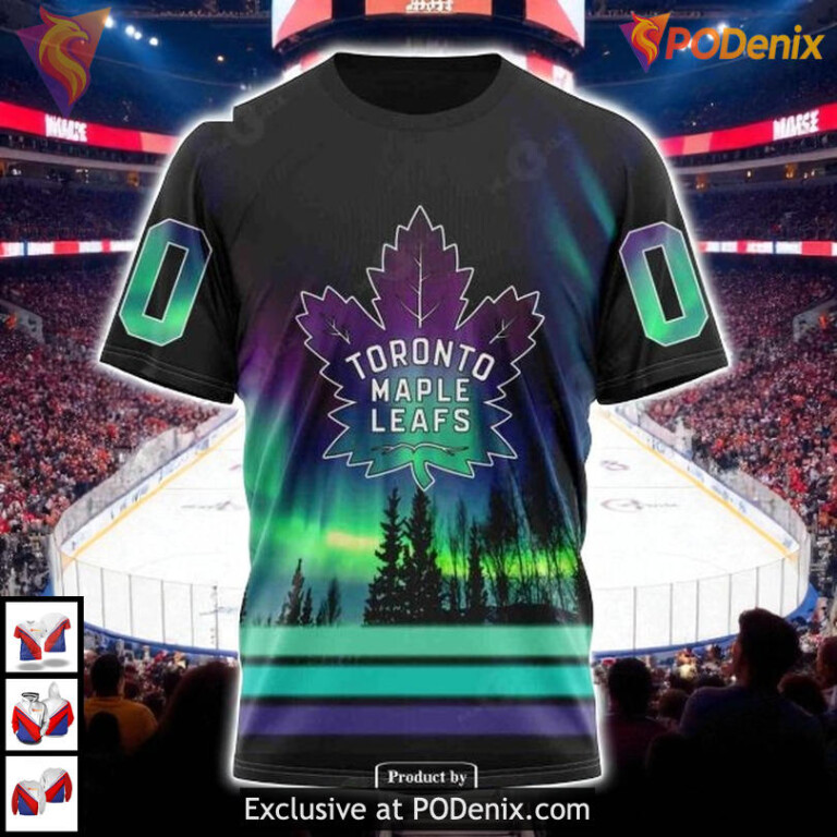 Northern Lights Custom NHL Toronto Maple Leafs Sweatshirt Hoodie, 3D Hockey Gear - 2