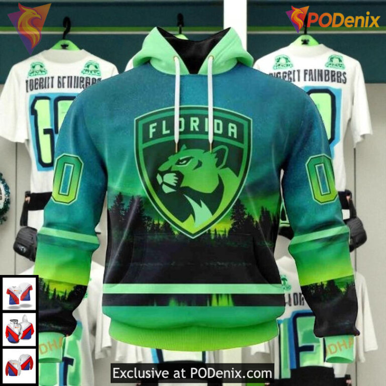 Northern Lights Full Print Custom Florida Panthers Hoodie NHL 3D