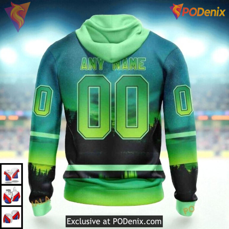 Northern Lights Full Print Custom Florida Panthers Hoodie NHL 3D - 1