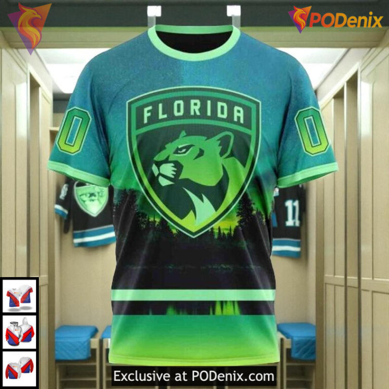 Northern Lights Full Print Custom Florida Panthers Hoodie NHL 3D - 2