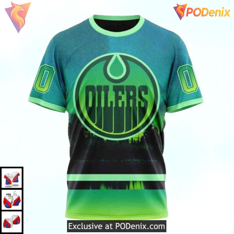 Northern Lights Full Print Edition NHL Edmonton Oilers 3D Hoodie Custom - 2