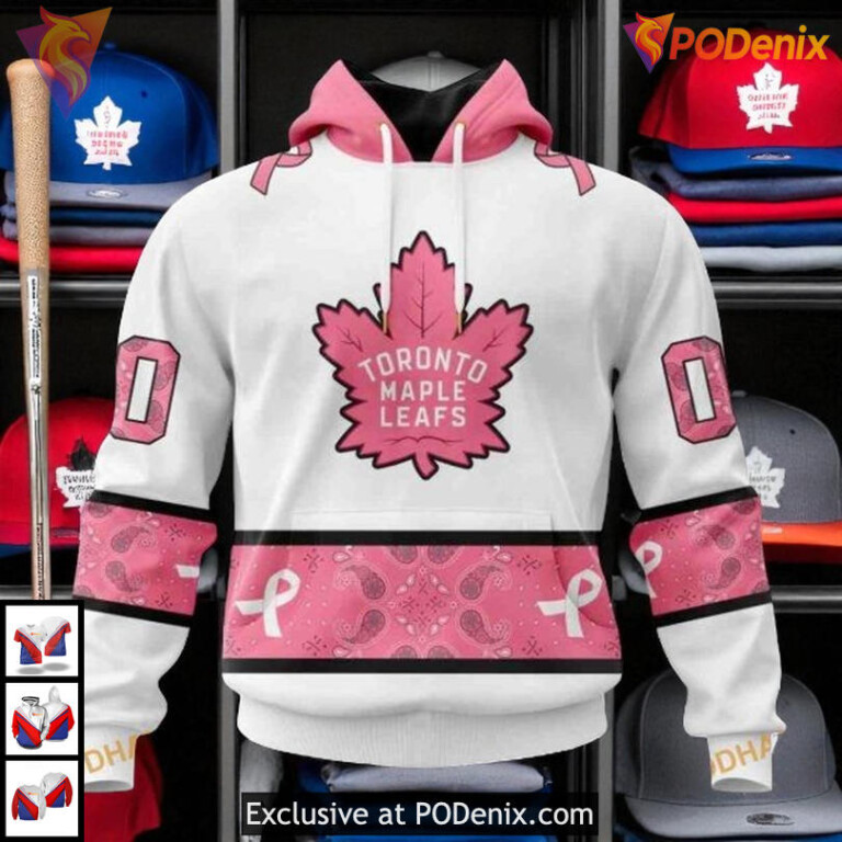 October Breast Cancer Awareness Toronto Maple Leafs Full Print Hoodie, Custom 3D