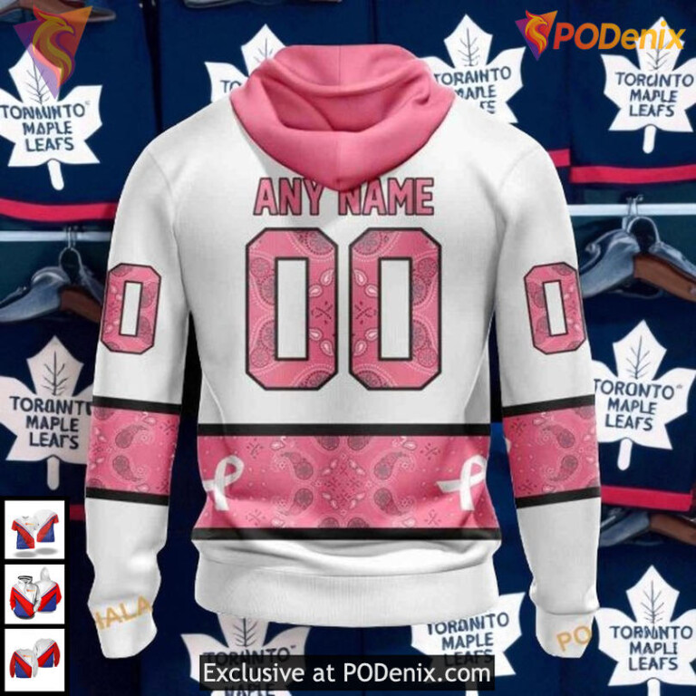 October Breast Cancer Awareness Toronto Maple Leafs Full Print Hoodie, Custom 3D - 1