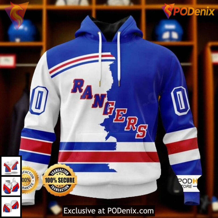 Official NHL Team Gear Custom New York Rangers Hoodie, 3D Hockey Apparel
