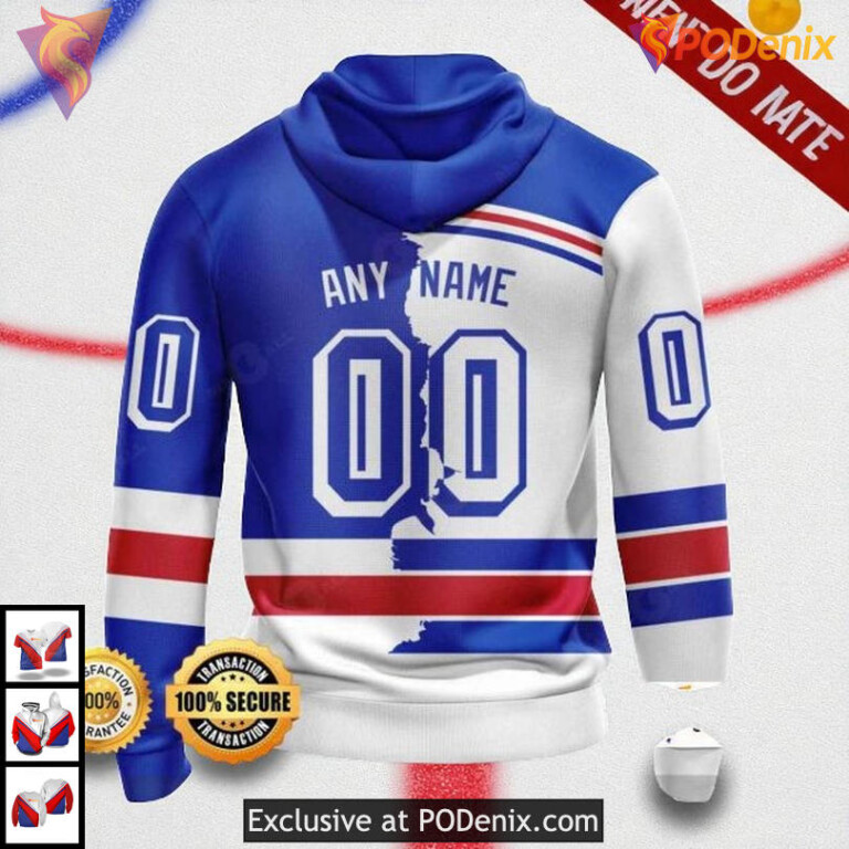 Official NHL Team Gear Custom New York Rangers Hoodie, 3D Hockey Apparel - 1