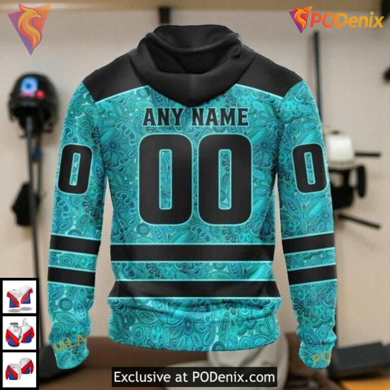 Ovarian Cancer Awareness NHL Custom Number Minnesota Wild Hoodie 3D - 1