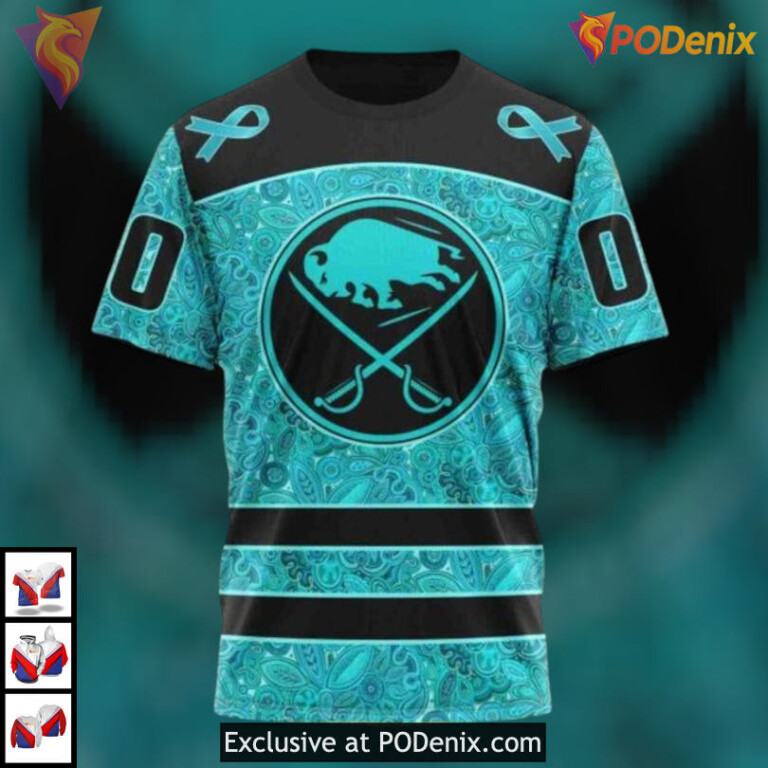 Ovarian Cancer Awareness Special NHL Buffalo Sabres Graphic Hoodie 3D Personalized - 2