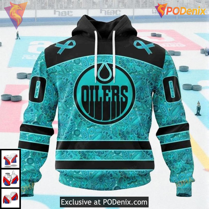 Ovarian Cancer Awareness Tribute NHL Edmonton Oilers Personalized 3D Hoodie Ovarian Cancer Awareness Tribute NHL Edmonton Oilers Personalized 3D Hoodie