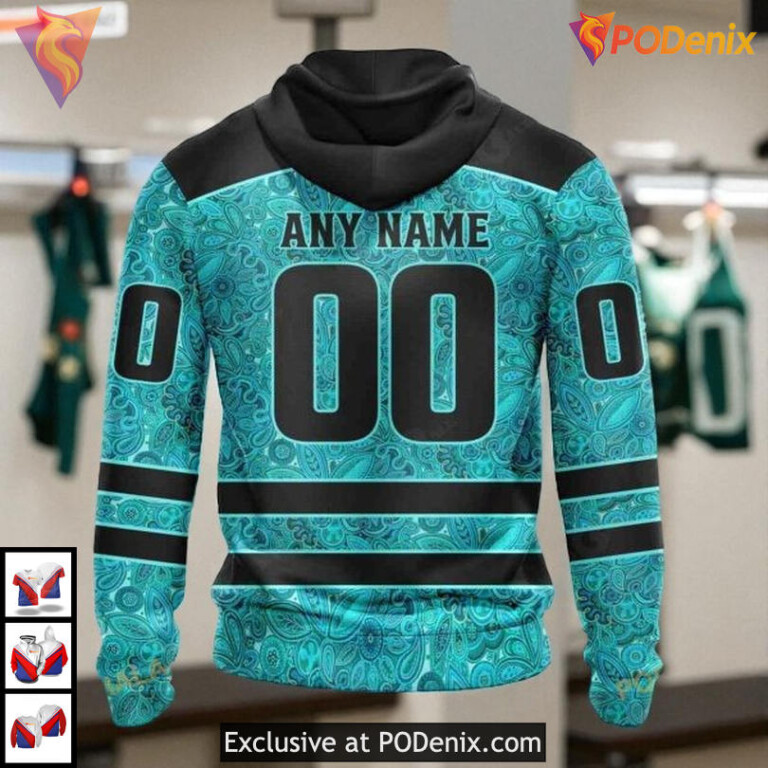Ovarian Cancer Awareness Tribute NHL Vintage Minnesota Wild Hoodie 3D - 1