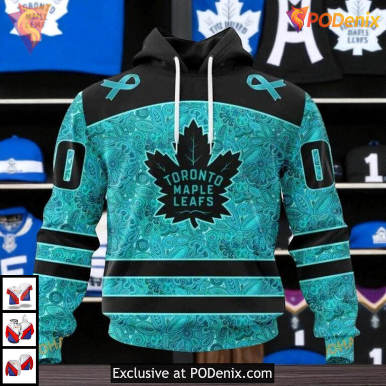 Ovarian Cancer Fight Custom Toronto Maple Leafs Hoodie 3D NHL Fan Style