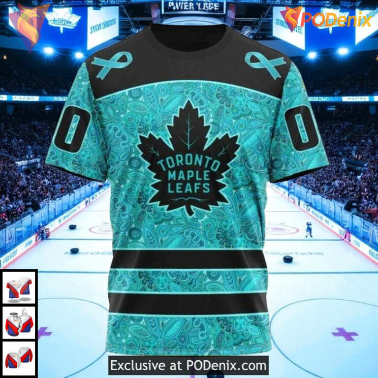 Ovarian Cancer Fight Custom Toronto Maple Leafs Hoodie 3D NHL Fan Style - 2