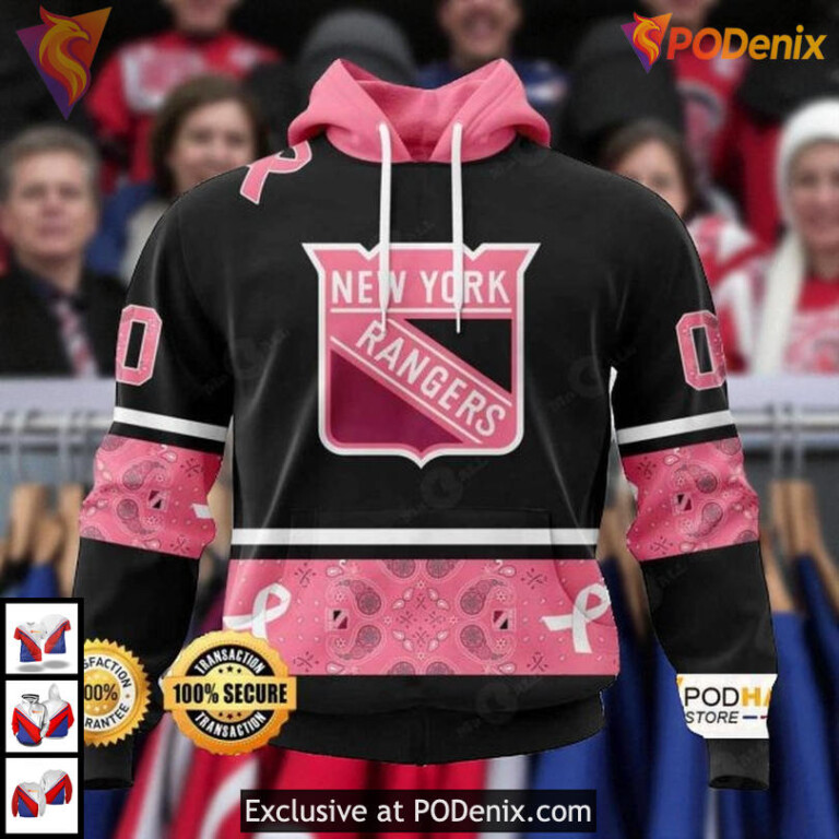 Paisley Breast Cancer Awareness Design Custom New York Rangers Sweatshirt Hoodie