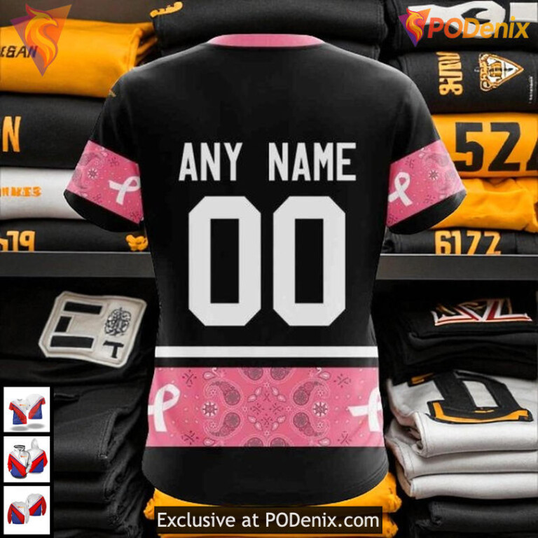 Paisley Pink Cancer Awareness Boston Bruins Hoodie 3D NHL Personalized - 3
