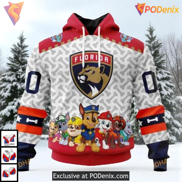 Paw Patrol Cartoon Graphic Custom Florida Panthers Holiday Hoodie NHL 3D