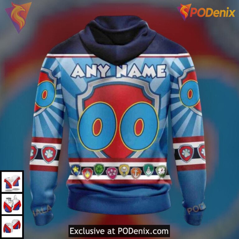 Paw Patrol Cartoon Kits Inspired NHL Buffalo Sabres Zip Up Hoodie Custom - 2
