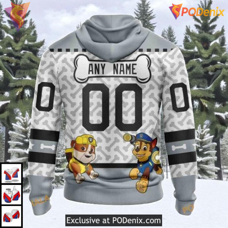 Paw Patrol Cartoon Style Design Custom Los Angeles Kings Zip Up Hoodie NHL 3D - 1