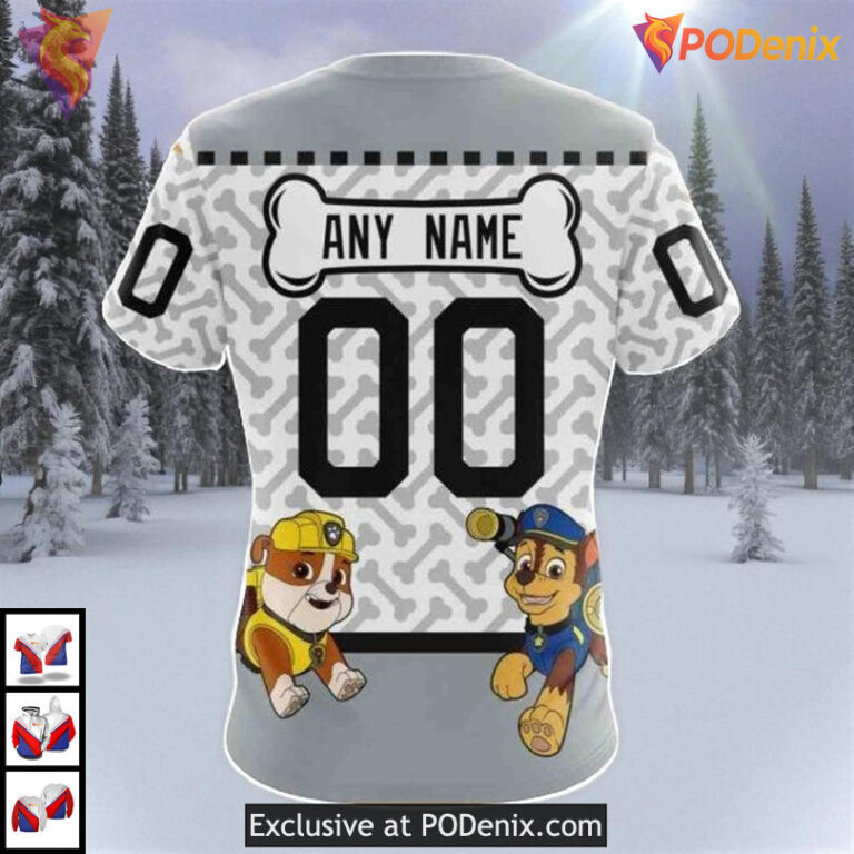 Paw Patrol Cartoon Style Design Custom Los Angeles Kings Zip Up Hoodie NHL 3D - 3