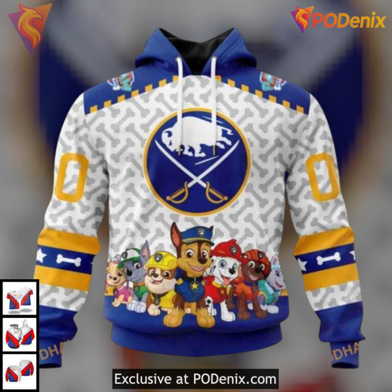 Paw Patrol Cartoon Style NHL Buffalo Sabres Womens Hoodie Custom Hoodie 3D