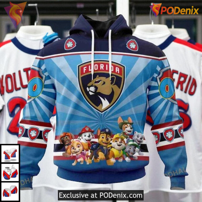 Paw Patrol Cartoon Theme Custom Custom Name Florida Panthers Hoodie NHL 3D