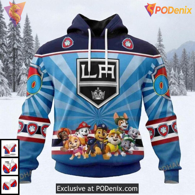 Paw Patrol Cartoon Theme Custom Los Angeles Kings Full Print Hoodie NHL 3D