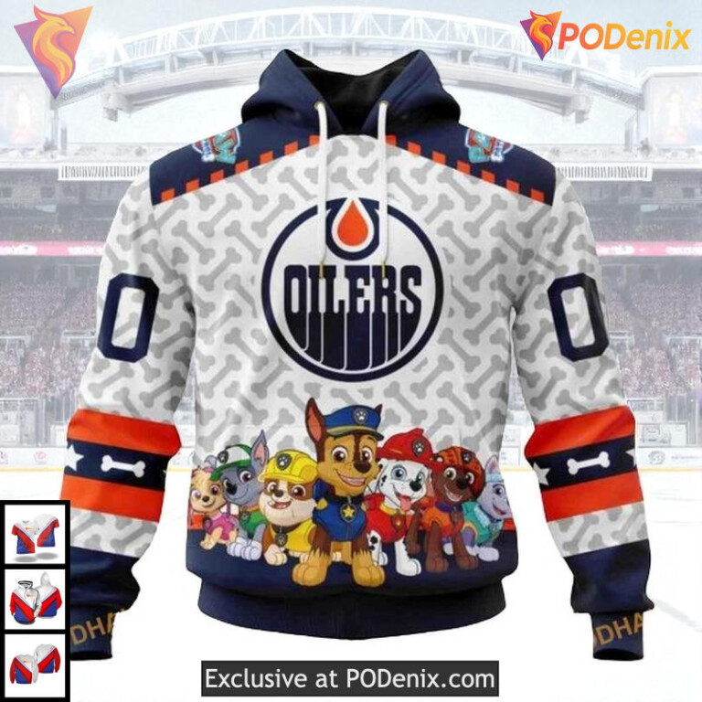 Paw Patrol Cartoon Theme NHL Edmonton Oilers Holiday Hoodie 3D