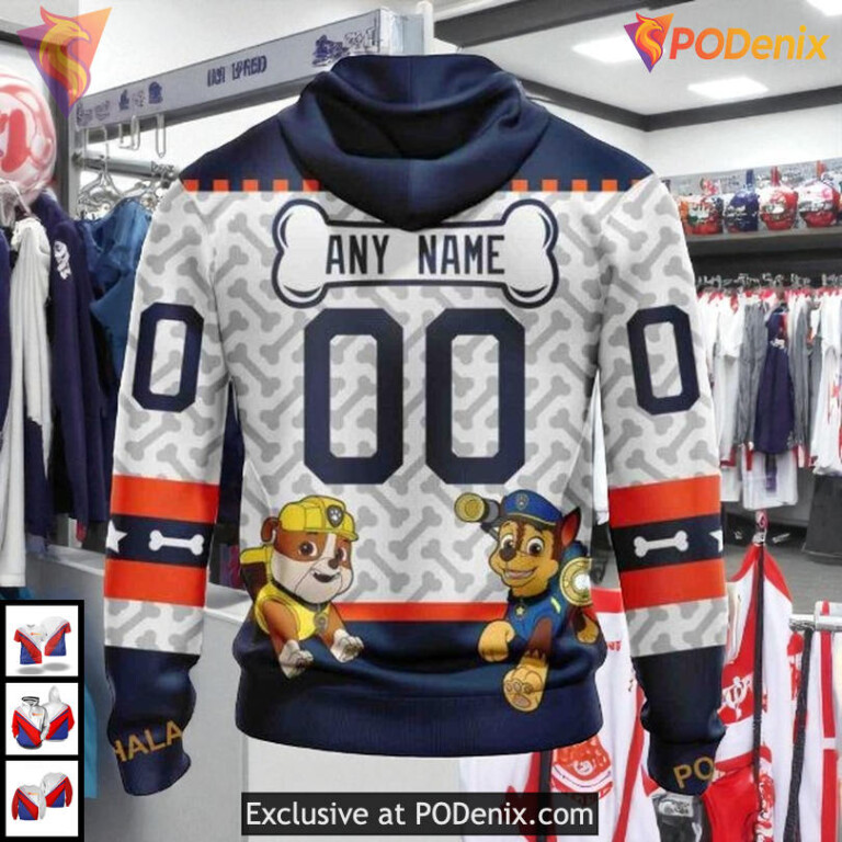Paw Patrol Cartoon Theme NHL Edmonton Oilers Holiday Hoodie 3D - 1