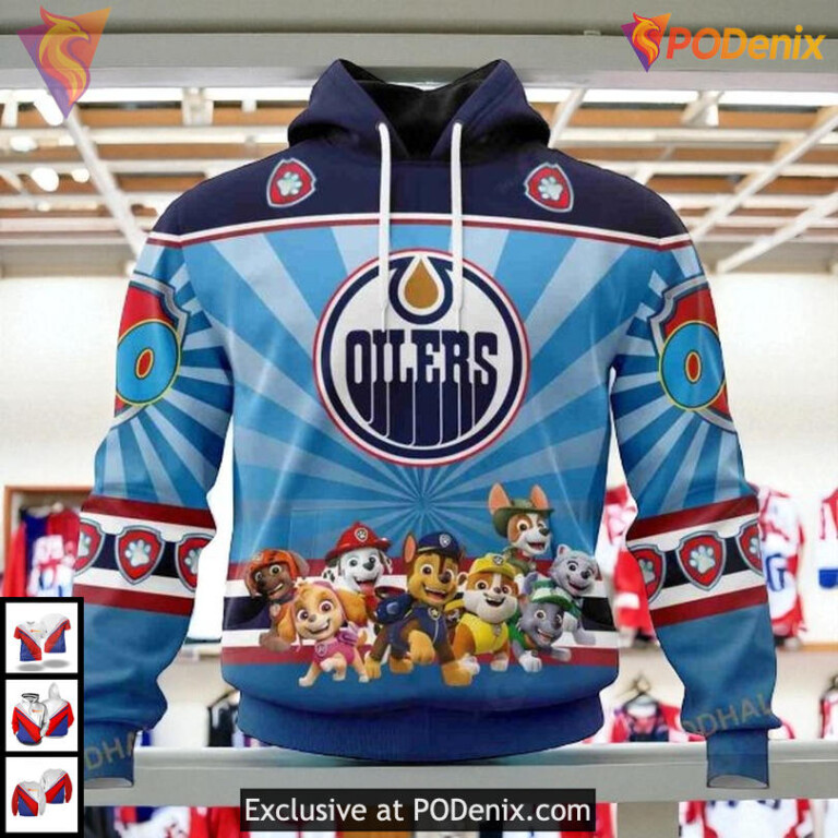 Paw Patrol Cartoon Theme NHL Edmonton Oilers Personalized 3D Hoodie