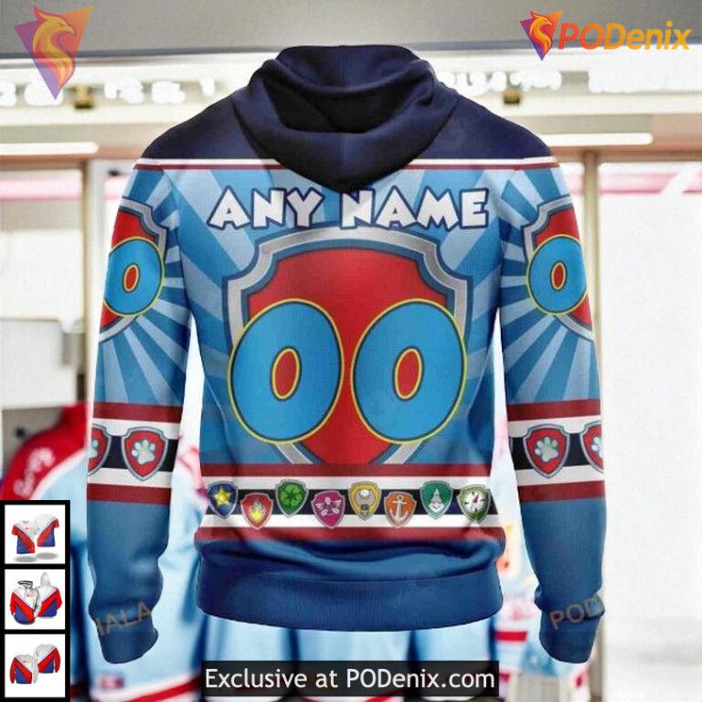 Paw Patrol Cartoon Theme NHL Edmonton Oilers Personalized 3D Hoodie - 2